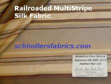 Railroaded Multi Stripe Design Silk Fabric Lavender and Beige stripes