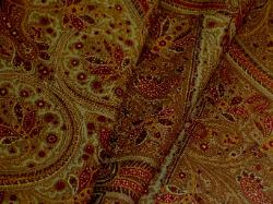 Discount Linen Blend Designer Paisley Fabric in Willow