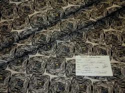 woven geometric in black, contemporary grid pattern, on rosy brown ground
