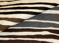 Urban Stripes Upholstery Fabric in Brown, Black & Gray railroaded stripe pattern