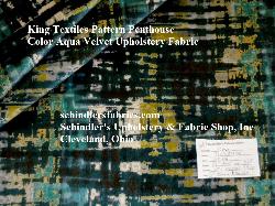 designer contemporary abstract velvet High End aqua upholstery Fabric 