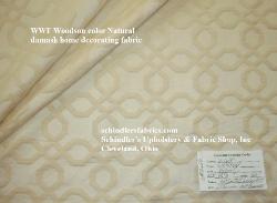 WWF World Wide Fabrics Woodson Natural geometric latticework multipurpose damask home decorating fabric