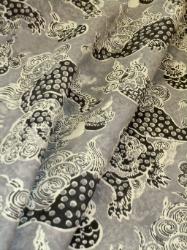deep discount indoor/outdoor fabric Waverly Williamsburg Dunmore Dragons Onyx
