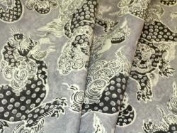 Colonial Williamsburg Waverly Dunmore Dragons design, Colors include cream, black and shades of grey